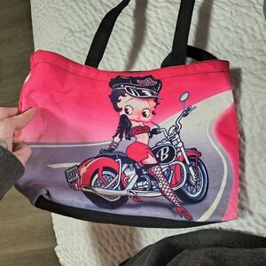 Betty Boop Red and Black Motorcycle Tote